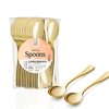Mini Gold Spoon, Gold Plastic Mini Dessert Spoons, Disposable Tiny Gold Spoons, 4 inch 36 Count Mini Gold Spoons for Appetizers Tasting Posh Setting