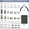 Yuxung 272 Pieces Zipper Repair Kit Replacement Zipper Pulls, Zipper Latch Slider, Installation Tools Zipper Stopper Slider Repair Tool Kit for Metal Plastic Nylon Coil Jacket Zippers (Size 8/5/3)