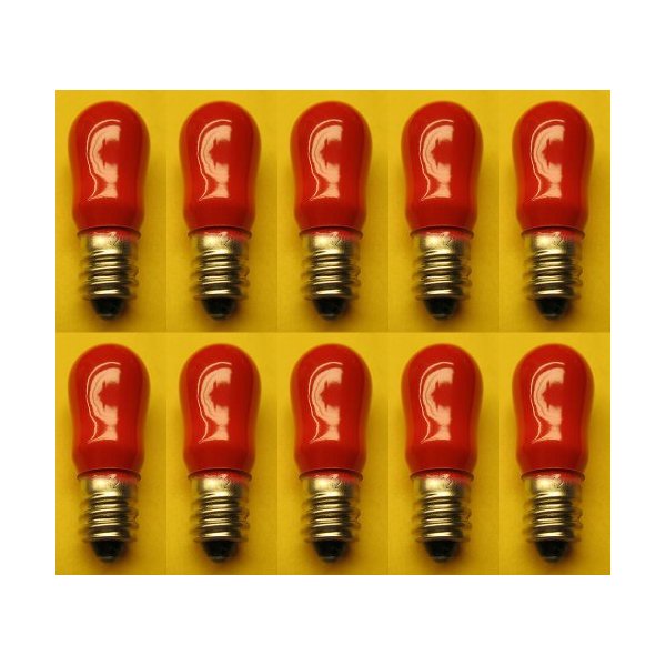 CEC Industries #6S6CR/120V (Red) Bulbs, 120 V, 6 W, E12 Base, S-6 shape (Box of 10)