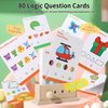 Flash Cards for Toddlers, 40PCS Double Sides Math Flashcards, Colors & Shapes Cognitive Cards, Logic Key Montessori Toys, Preschool Learning Activities for 4 5 6 Years Old