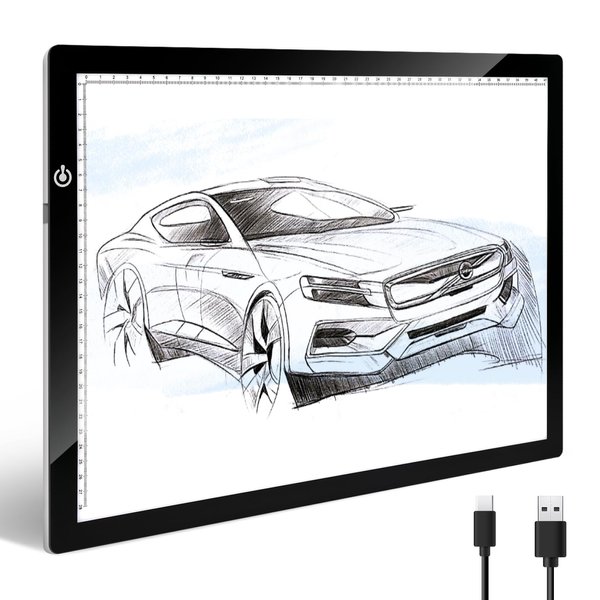 KIVOTAC A3 Tracing Light up Box,LED Light Pad Ultra-Thin USB Powered Brightness Dimmable LED Tracing Board for Drawing, Weeding Vinyl, Diamond Art, Sketching and Animation