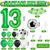 13th Birthday Soccer Balloons Arch,13th Soccer Garland Kit with Green Number 13 Balloon Football Balloons Soccer Mylar Foil Balloons for Boys Kids 13th Birthday Soccer Theme Party Decorations