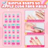 144 Pieces 6 Pack Kids Press on Nails Artificial Fake Nails for Kids Girls Pre Glue Full Cover Short Acrylic False Nail Tips Art Kits Gifts for Kids Girls Nail Art Decoration