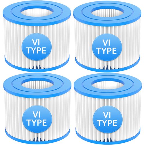 Holnunet 4PCS Type Ⅵ Hot Tub Spa Filter Replacement Compatible with Coleman SaluSpa Hot Tub Filters 90352E 58323E 90427E for Lay-Z-Spa, Inflatable Hot Tub, Pool Pump Filter
