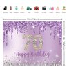INRUI Purple Happy 70th Birthday Photography Background Girls Sweet Seventy Years Old Birthday Party Decorations Backdrop 7x5FT