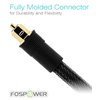 FosPower 24K Gold Plated Toslink Digital Optical Audio Cable (S/PDIF) - [Zero RFI & EMI Interference] Metal Connectors & Ultra Durable Nylon Braided Jacket (3ft)