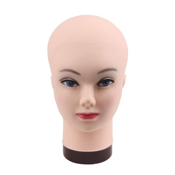 HAIRWAY Female Bald Mannequin Head Professional Cosmetology Face Makeup Doll Head for Wig Making Display Hats Eyeglasses Wig Head with T Pins