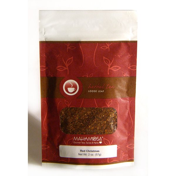 Mahamosa Red Christmas 2 oz - Rooibos Herbal Tea Blend Loose Leaf (Looseleaf) (with apple, cinnamon, orange, almond)