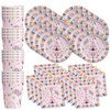 Pink Tribal Boho Girl Birthday Party Supplies Set Plates Napkins Cups Tableware Kit for 16