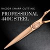Gold Hair Scissors for Professional Hairdressers - 6 Inch Saki Shears Ikigai Gold Hair Shears - 440C Steel - Razor Sharp Cutting, Durable
