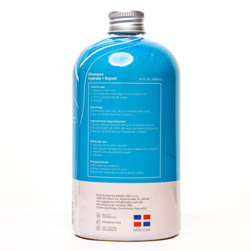 Maka Capillary Health Moisturizing Shampoo for Repairing Damaged and Dry Hair, 16 Fl Oz