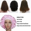 VEYRNEIC Hair Satin Bonnet for Sleeping Shower Caps Silk Chemo Caps with Wide Elastic Band Night Sleep Cap Bonnets for Black Women Braids with Satin Storage Bag (Pink)