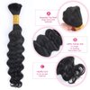 Odir 18 Inch Deep Wave Bulk Human Hair for Braiding No Weft 100% Unprocessed Brazilian Curly Braiding Human Hair Extensions Wet and Wavy Human Braiding Hair for Boho Braids 2 Bundles 100g