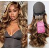 SWEETGIRL 13x6 Highlight Lace Front Wigs Human Hair Body Wave Hd Lace Frontal Wigs P4/27 Honey Blonde Ombre Colored Human Hair Wigs for Women Pre Plucked 180 Density 24 Inch