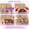 36 Pieces Cold Wave Rod Hair Perm Rods Hair Rollers Perming Rods Curlers with Steel Rat Tail Comb for Hairdressing Styling(Purple, 0.75 Inch)