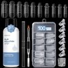 Morovan Nail Slip Solution - 2.5oz Anti-Stick Gel Liquid for Poly Gel Nails with Dual-Ended Brush - For Beginners