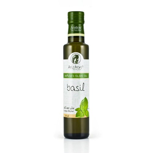 Ariston Basil Infused Extra Virgin Gourmet Olive Oil (Product of Greece) 250 ML