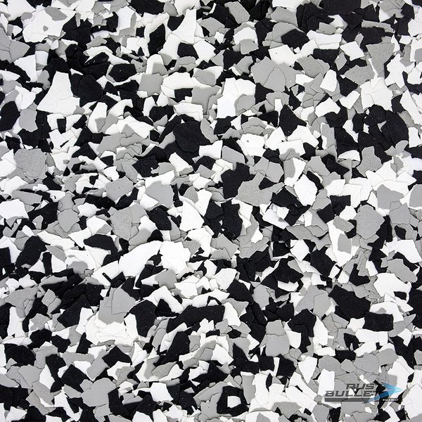 RUST BULLET Decorative Color Flakes - Customize Your Concrete Coating - 1 LB Bag - Black Marble