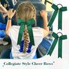 DEEKA 16 PCS Collegiate Style Cheer Bows Long Tail Skinny Cheer Bow Ponytail Holder Handmade Bows for Girls Teens Softball Cheerleader Sports -White