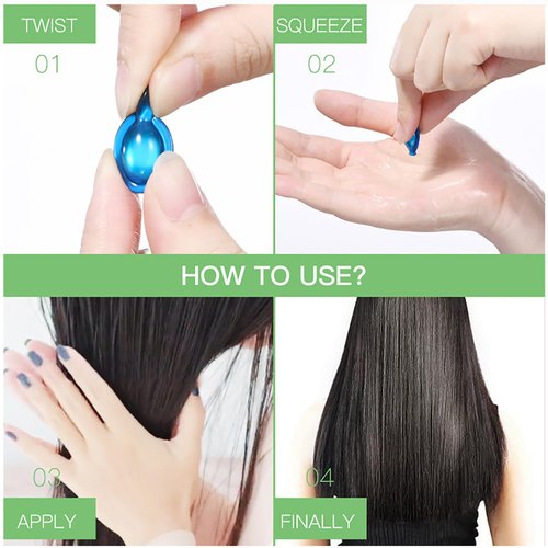 Luxsea Hair Oils, Hair Treatment Serum Oil Capsules, Vitamin E Capsules for Split Ends Hair Treatment, Hair Repair Essence for Dry Damaged Hair Care,Healthier Smooth Silky Thicker Hair Growth