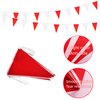 Rotenl 100 Feet 60 Pcs Red and White Pennant Banner Flags String Hanging Triangle DIY Flags, Bunting Streamers Decorations for Grand Opening, Birthday, Wedding, Party Celebration (Red and White)