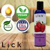 Lick Strawberry Flavored Massage Oil with Natural Vitamin E, Almond, Coconut Ideal for Aromatherapy, Moisturizing, Relaxing Muscle Massage. Essential Non-Sticky Skin Therapy for Men & Women - 4 oz