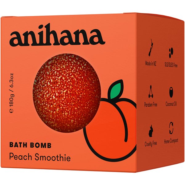 ANIHANA Bath Bombs | Essential Oil Scented Aromatherapy Bath Steamers | Peach Smoothie | Birthday Gifts for Women, Mom & Teens | Me Time Spa Day | 1 Pack