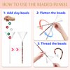XLicarmi 2PCS Beading Funnel Kit, Clay Beads Bracelet Making Kit, Clay Beads Beading Tools for Jewelry Making, Friendship Bracelet Making, Comes with Beading Funnel, Beading Needle, Clip,Elastic Rope