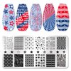 XEAOHESY 6pcs 4th of July Nail Stamping Plates for Nails Independence Day Nail Stamping Kit Patriotic American Flag Stars Statue of Liberty Image Plates Nail Stamper Plates for Women Nail Art