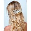 Barogirl Wedding White Flower Hair Comb Clip Crystal Bride Hair Piece Bridal Hair Accessories for Women…