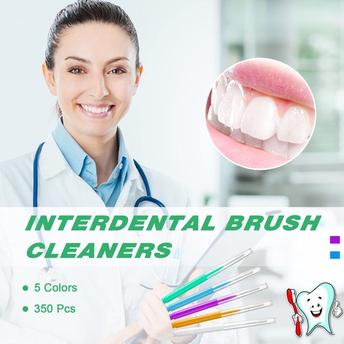 350 Interdental Dental Braces Floss Picks Interdental Toothpicks Soft Refill Dental Tool Interdental Brush Cleaner Flossers Flossing Picks Dental Cleaning Tool for Adult