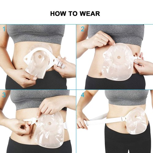 EXCEART Ostomy Hernia Belt Adjustable Colostomy Bag Stoma Support Belt Elastic Abdominal Binder for After Colostomy Ileostomy Stoma Care