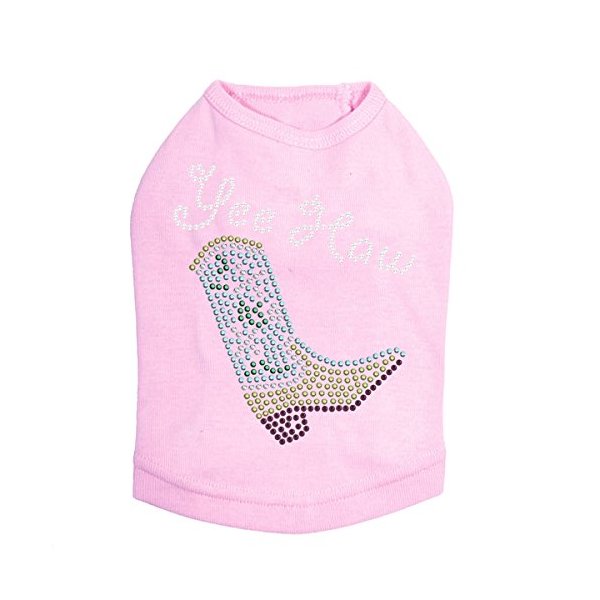 Boot (Green & Turquoise) w/Yee Haw Dog Shirt S Pink
