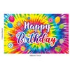 Tie Dye Birthday Backdrop, Tie Dye Party Supplies Birthday Decorations, Rainbow Birthday Banner Background, 60's 70's Hippie Theme Groovy Birthday Party Decorations, 71 x 43 Inches
