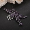 Teyglen Crystal Bride Wedding Hair Comb Hair Accessories With Rhinestone Bridal Crystal Hair Side Comb Handmade Red Blue Green Black Rhinestone Hair Pieces Vintage Headpieces for Women Girls (Purple)