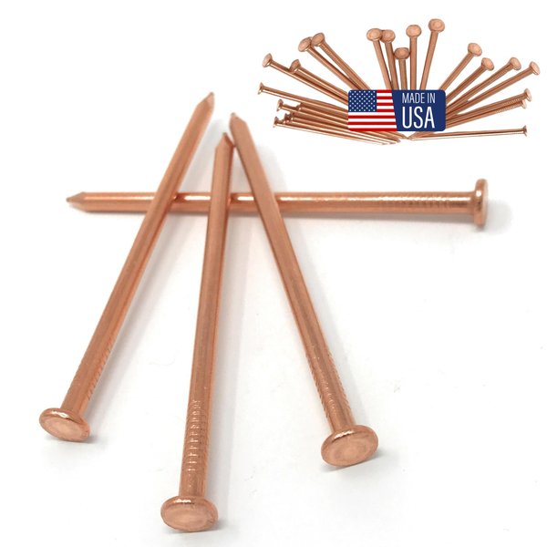 Dubbs Hardware 22-Pack Pure Copper 3.5-Inch Nail Spikes - Heavy-Duty Tree Stump Root Killer - Eco-Friendly & Chemical-Free Tree Removal - USA-Made Durable Spikes for Landscaping & Gardening