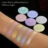 Duochrome Face Highlighter Makeup, Chameleon Holographic Highlighter Mineral Powder for Face Body, Waterproof Blue Purple Glowing Iluminadores de maquillaje with Shine Silky Smooth Highlighting, 05