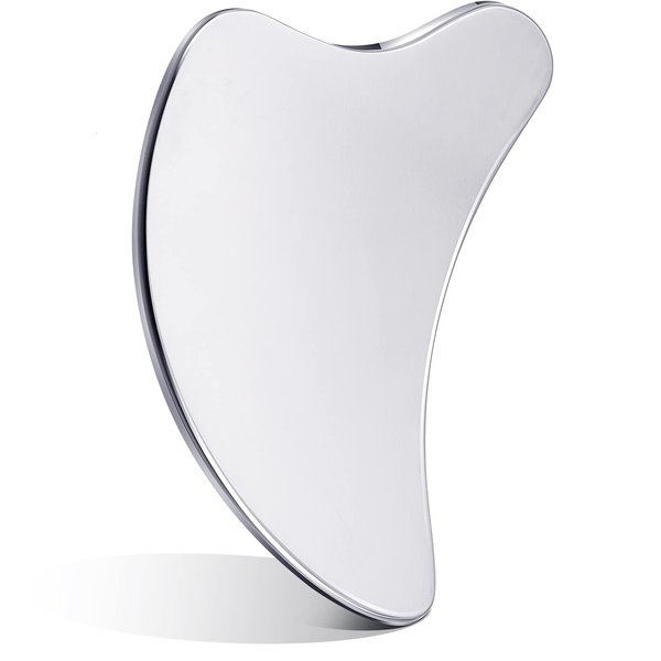 Nuanchu Stainless Steel Gua Sha Facial Tools Guasha for Face Metal Gua Sha Tighten Skin Massage Guasha Beauty Tool for Body Eyes Neck Massager with Travel Pouch Skin Care Gifts (Dolphin Style)