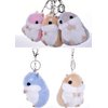 CheeseandU 4Pack Cute Hamster Plush Doll Keychains Stuffed Animals Doll Keychain Plush Cartoon Animal Charm Pendant Keyring for Girl Women Bag Phone Pendant Friends Birthday Party Gift