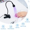 krofaue UV LED Nail Lamp, UV Light for Nails 3W 5V UV Lamp for Gel Nails with 4 Levels Setting Gooseneck Lamp Clip Professional Nail Dryer for Gel Polish Curing Nail Tips Art Tools Accessories