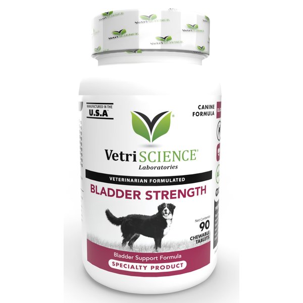 VetriScience Bladder Strength Dog UTI Treatment, 90 Tablets – Vet Recommended Bladder Supplement, Urinary Tract Health, Bladder Control, Prevent Bladder Crystals and Stones