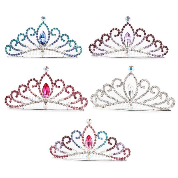 5Pcs Crystal Princess Hair Comb for Girls, Shiny Rhinestone Hair Comb for Princess Wedding Birthday Party Gift