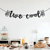 Two Cool Banner, Boy Second Birthday Party, 2nd Birthday Party Decorations, Glitter Black