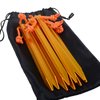 TRIWONDER Aluminum Tent Stakes Pegs & Reflective Guylines with Tent Cord Tensioners for Camping, Hiking, Backpacking (Orange)