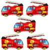 5 Pcs Fire Truck Shape Balloons Giant 33 Inch Fire Engine Foil Balloons Helium Supported for Firefighting Theme Birthday Party Decorations Supplies