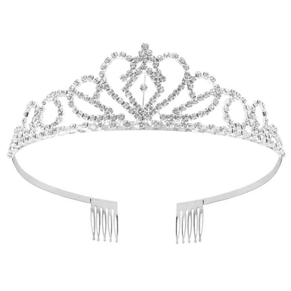 NODG Silver Tiaras for Girls Crystal Tiaras and Crowns for Women Girls Princess Elegant Crowns with Combs Women's Headbands Bridal Wedding Prom Birthday Party Headbands for Women