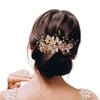SWEETV Bridal Wedding Hair Comb Handmade Wedding Hair Accessories for Brides Wedding Hair Piece Headpiece for Brides Bridesmaid