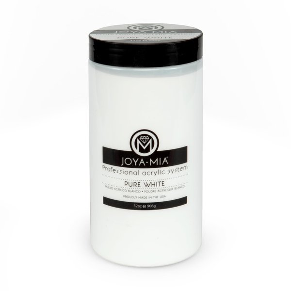 Acrylic Nail Powder for Nails, Super Adhesion Acrylic Nail Powder, Professional Colored Acrylic Nail Powder for Flawless & Beautiful Acrylic Nail Enhancements, Pure White, 32 oz - Joya Mia