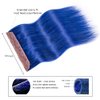 Winsky Hair Extensions Real Human Hair - One Piece Blue Color Remy Hair Extensions Clip on 70gram for Women (14inch, Blue)