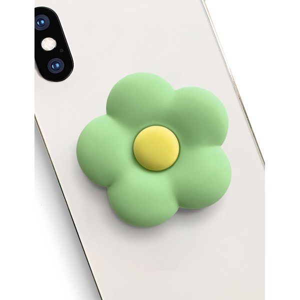 Kasitus Cute Daisy Flower Shape Collapsible Expandable Multi Functional Mobile Phone Grip & Kicktand（Green